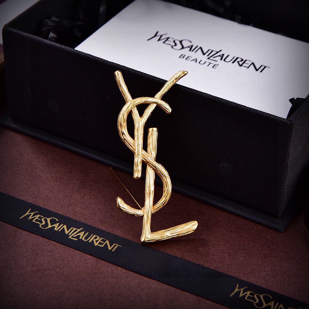 YSL Vintage 18K Gold Brooch product image 2, provided for visual reference and product detail review