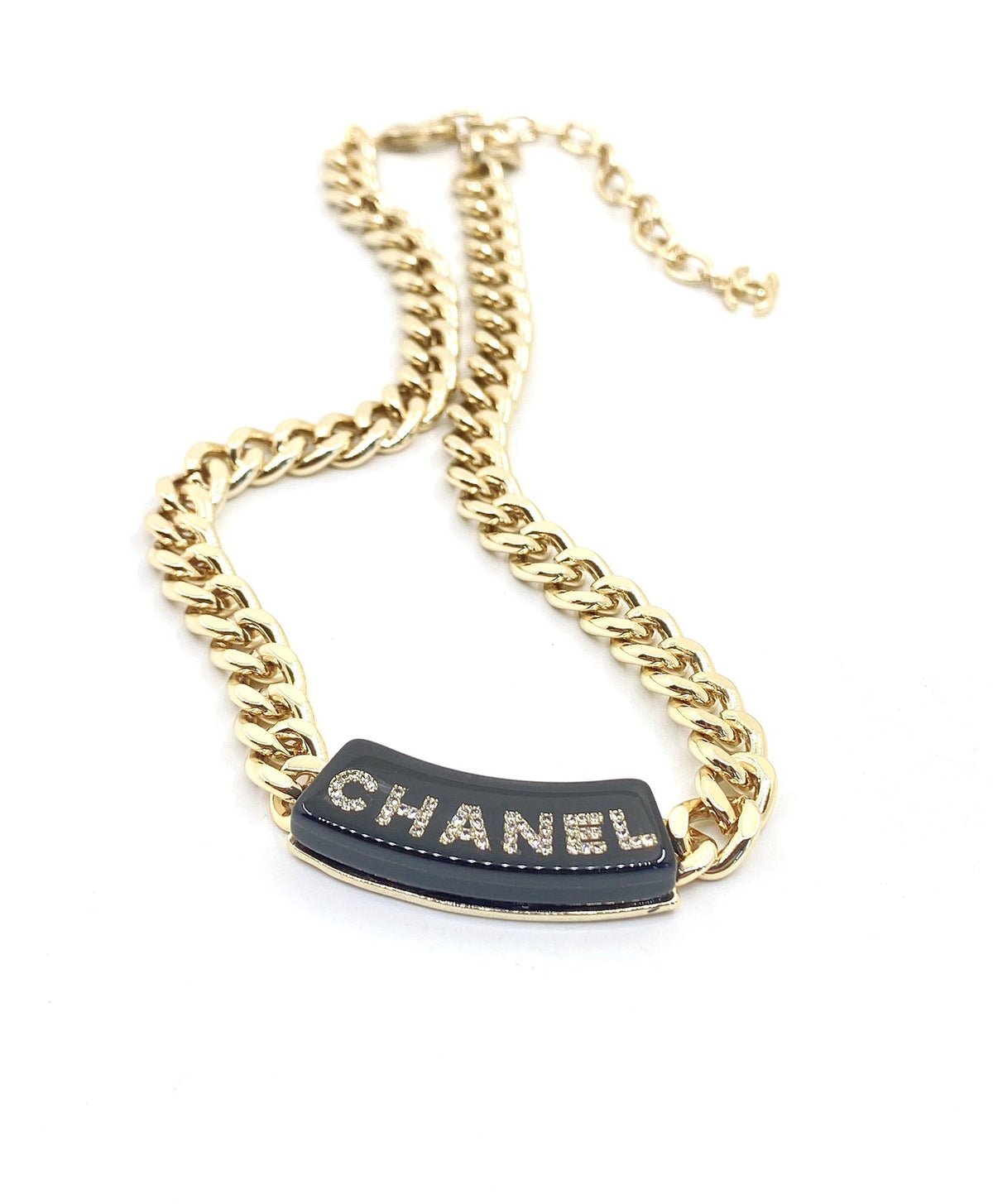 Chanel Black Logo Chain 18K Gold Necklace product image 5, provided for visual reference and product detail review