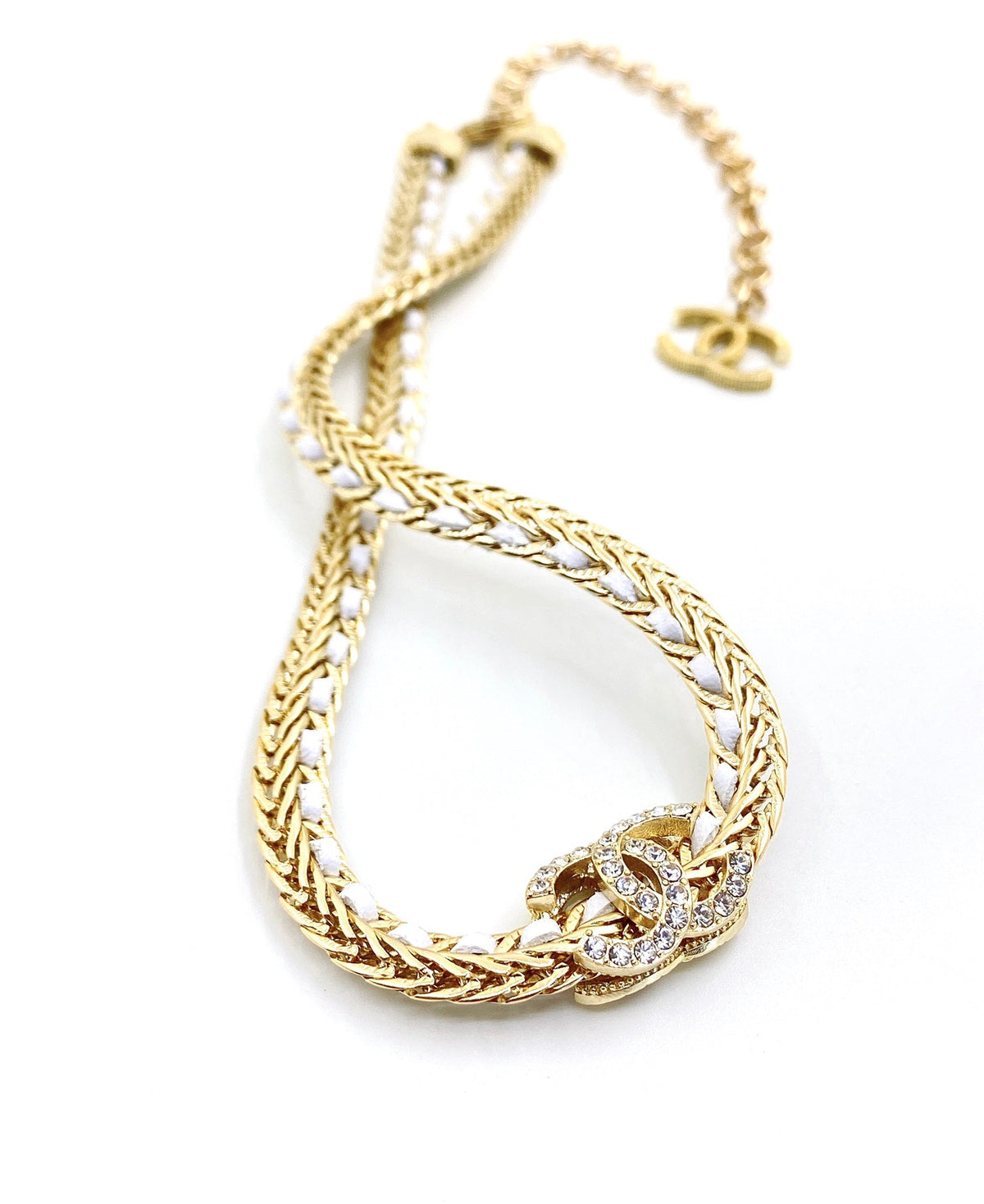 Chanel Diamonds Choker 18K Gold Necklace product image 5, provided for visual reference and product detail review
