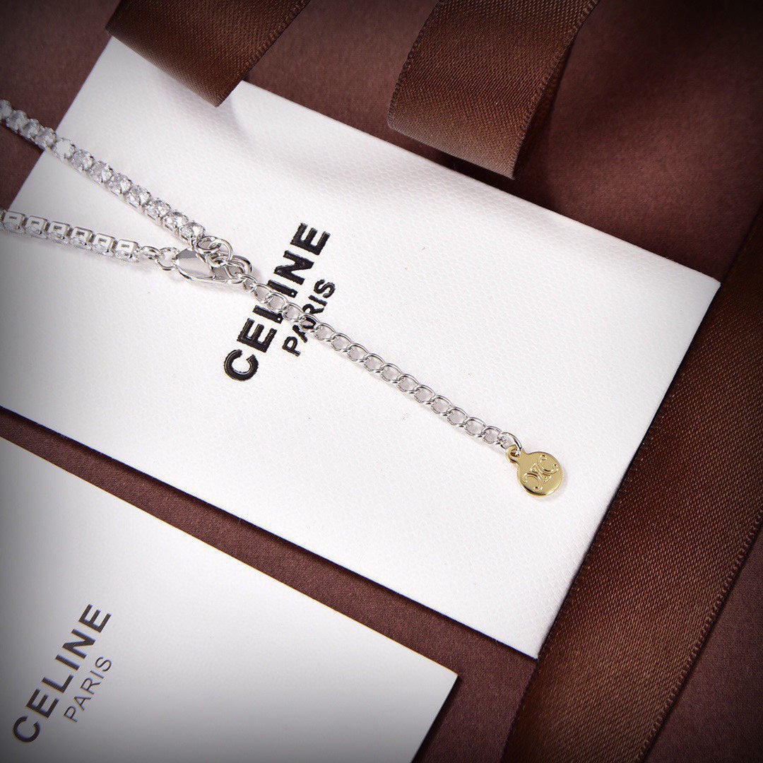 Celine Crystals Link 18K Gold Necklace product image 5, provided for visual reference and product detail review