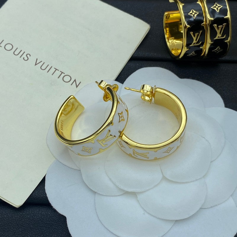 Louis Vuitton Nanogram Enamel 18K Gold Earrings product image 21, provided for visual reference and product detail review