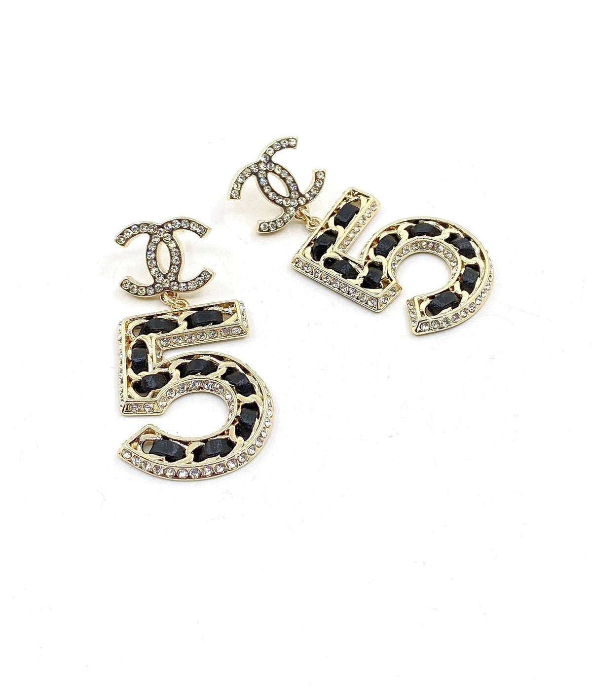 Chanel No. 5 Perfume 18K Gold Earrings product image 4, provided for visual reference and product detail review