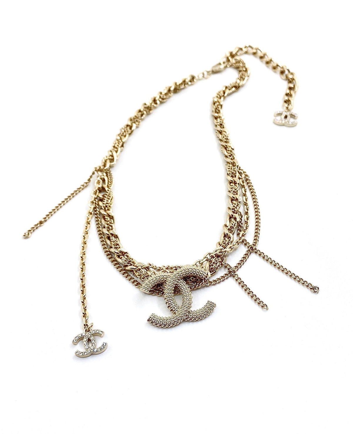 Chanel Crystals Choker 18K Gold Necklace product image 5, provided for visual reference and product detail review