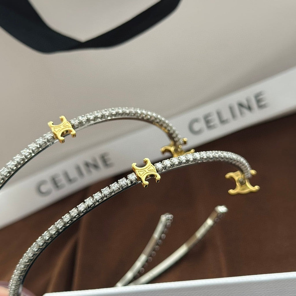 Celine Gourmette Crystals 18K Gold Earrings product image 7, provided for visual reference and product detail review