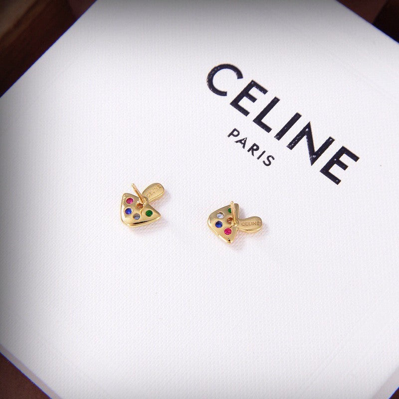 Celine Colorful Mushroom 18K Gold Earrings product image 5, provided for visual reference and product detail review