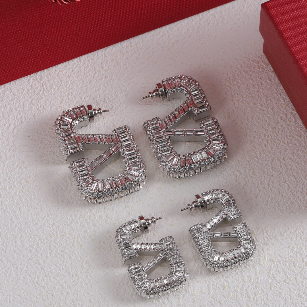Valentino Crystals 18K Gold Earrings product image 5, provided for visual reference and product detail review