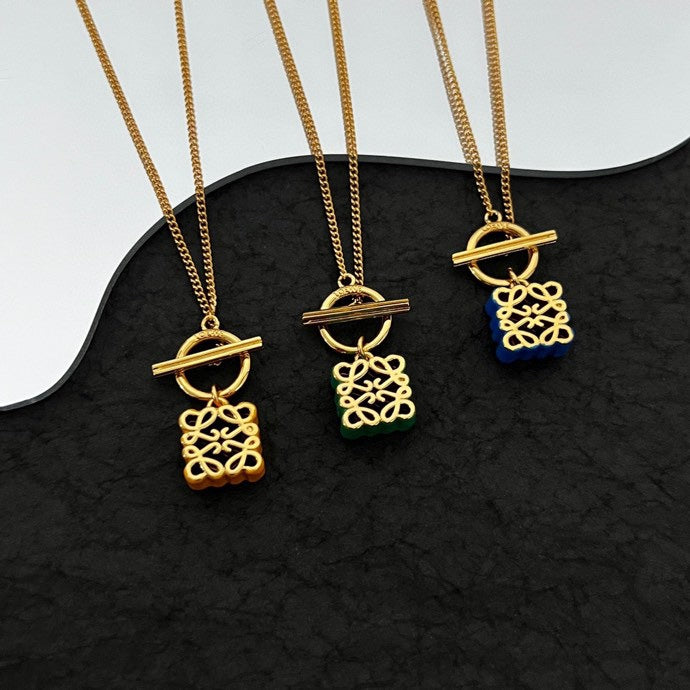 LOEWE Anagram Pendant 18K Gold Necklace product image 4, provided for visual reference and product detail review
