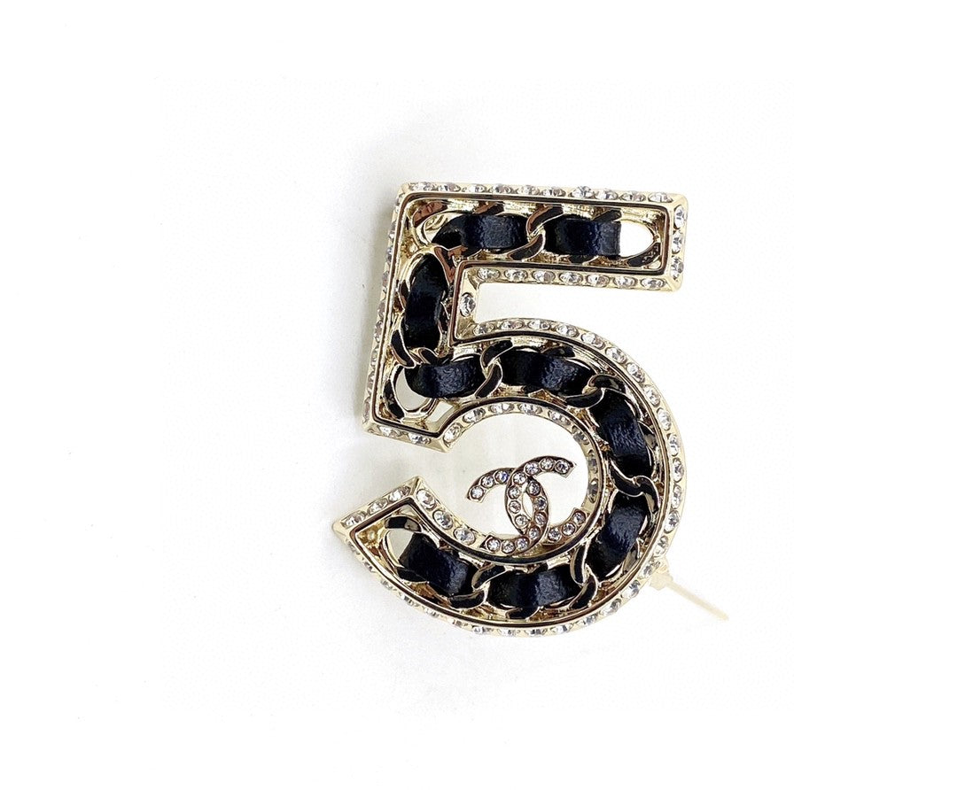 Chanel No.5 Strass 18K Gold Brooch product image 5, provided for visual reference and product detail review