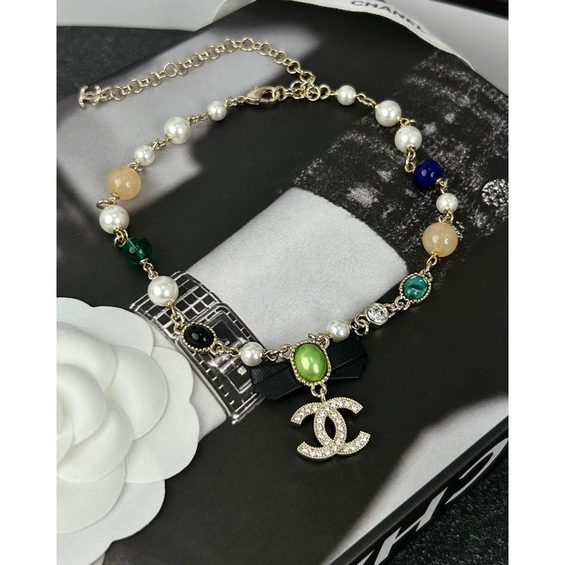Chanel Crystal Bow 18K Gold Necklace product image 6, provided for visual reference and product detail review