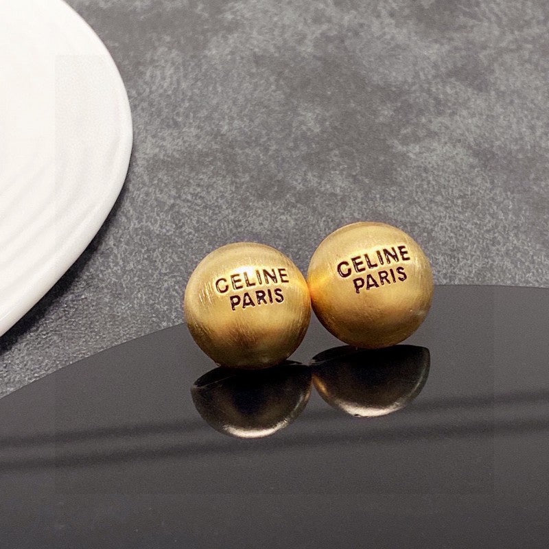 Celine Round 18K Gold Earrings product image 5, provided for visual reference and product detail review