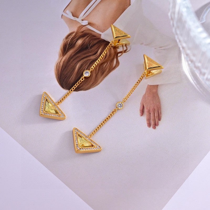 Prada Eternal Gold Semi-Precious Stones 18K Gold Earrings product image 1, provided for visual reference and product detail