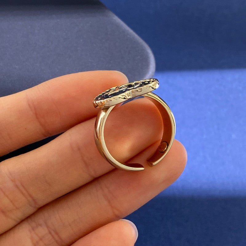 Chanel Black Open 18K Gold Ring product image 6, provided for visual reference and product detail review