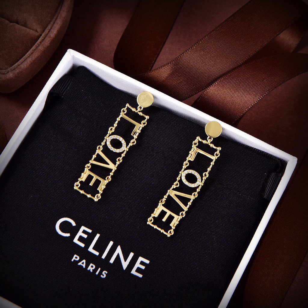 Celine LOVE Diamonds 18K Gold Earrings product image 7, provided for visual reference and product detail review
