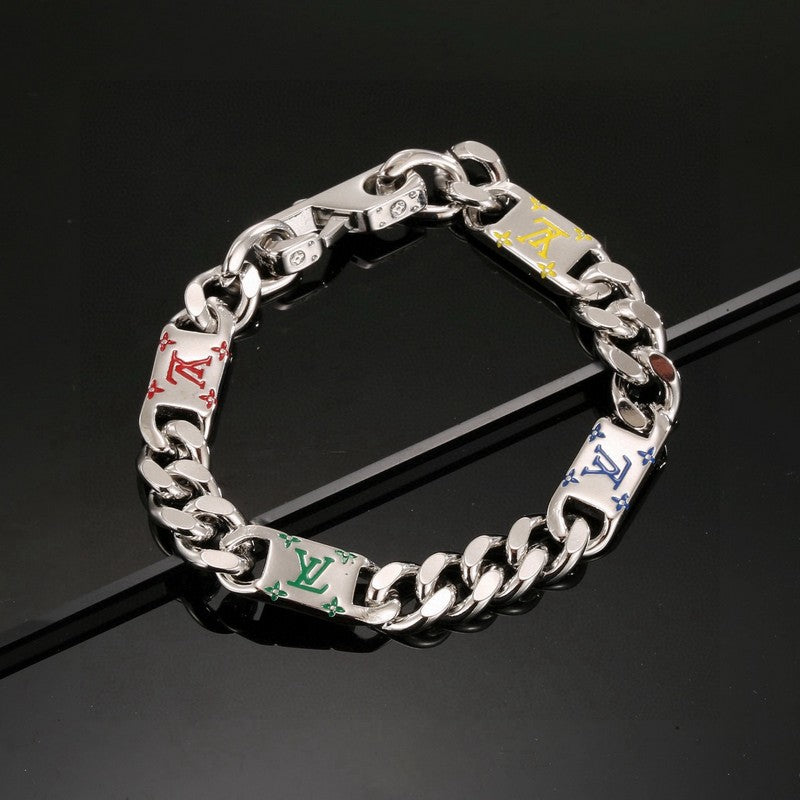 Louis Vuitton Monogram Color Logo Chain 18K Gold Bracelet product image 6, provided for visual reference and product detail