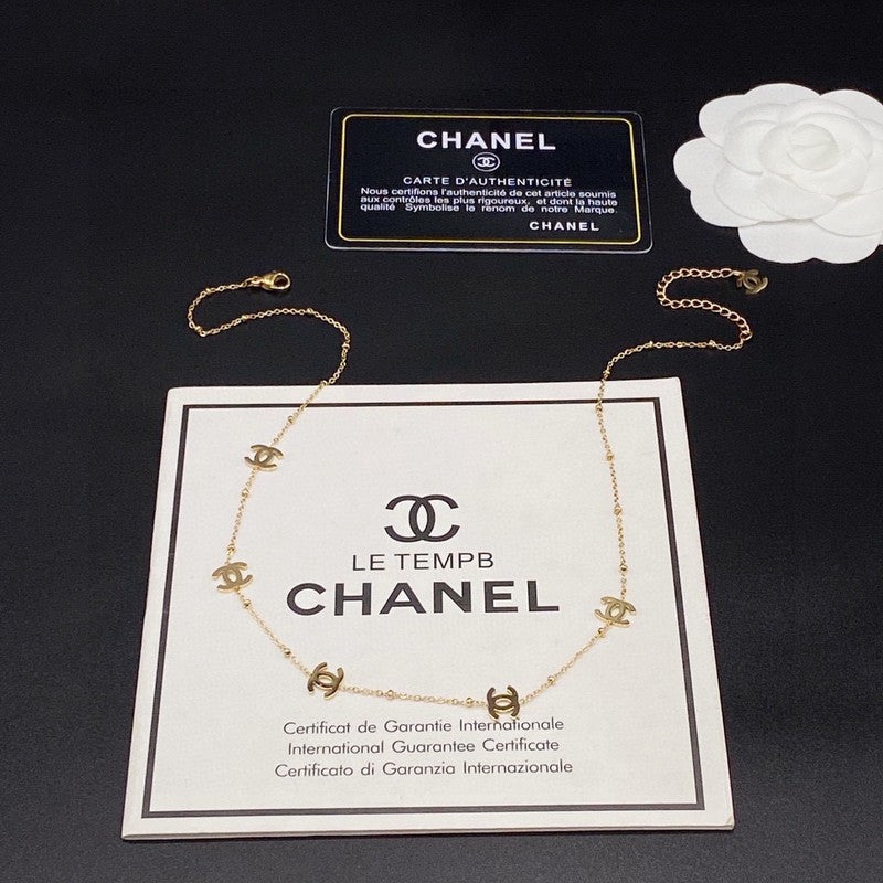 Chanel Small Logo Gold 18K Gold Necklace product image 6, provided for visual reference and product detail review