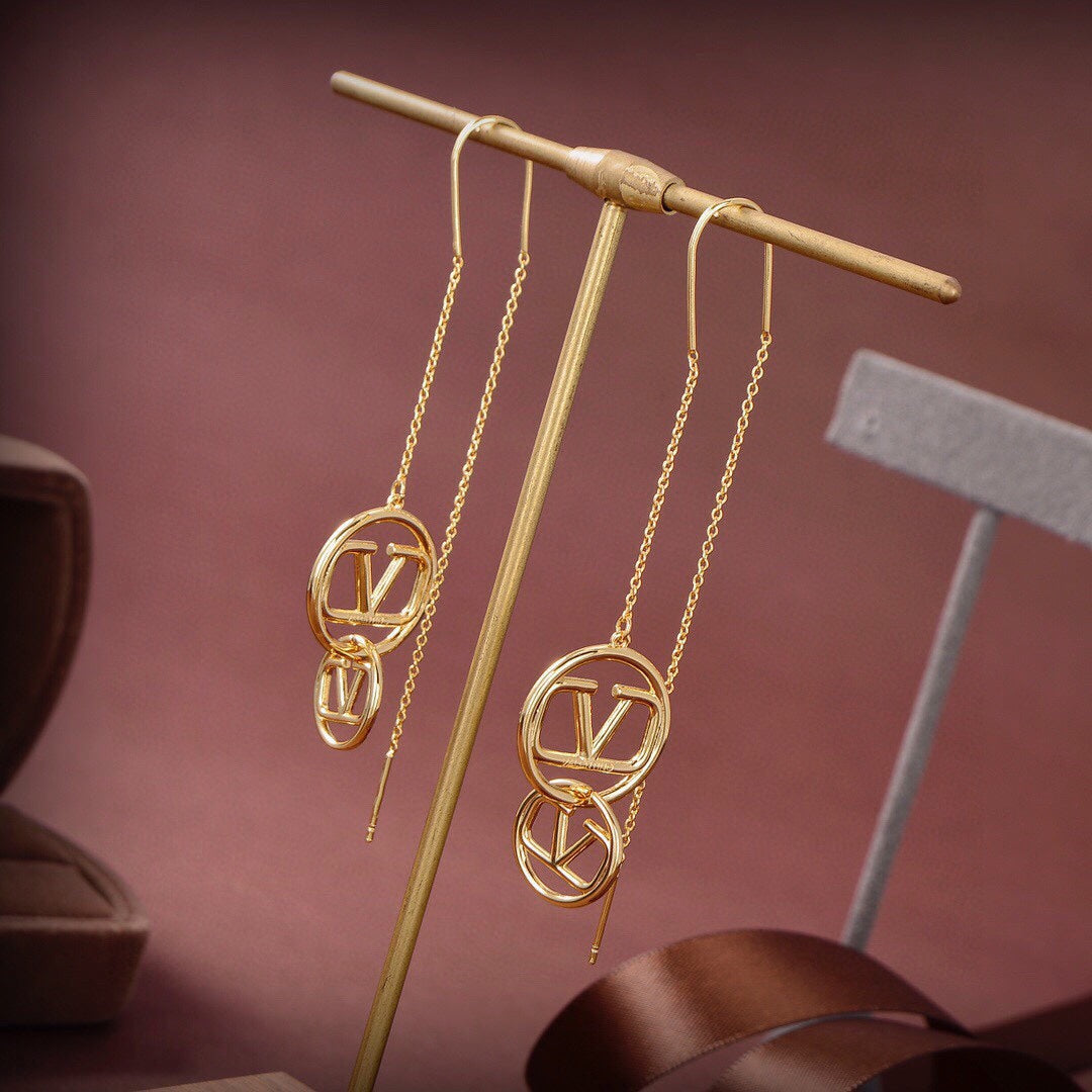Valentino Long 18K Gold Earrings product image 8, provided for visual reference and product detail review