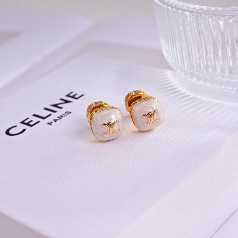 Celine Color Square 18K Gold Earrings product image 6, provided for visual reference and product detail review