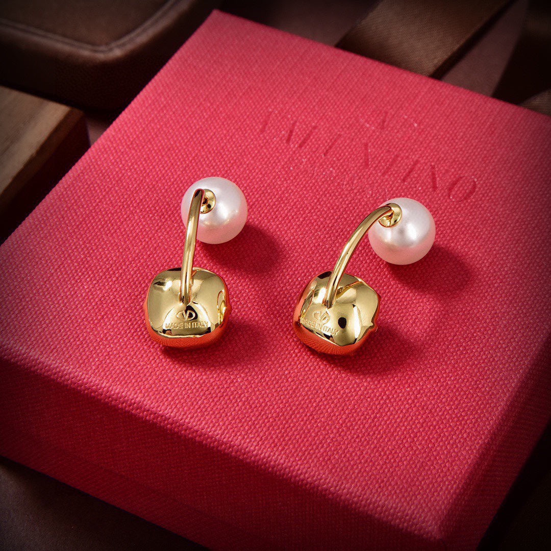 Valentino Crystal 18K Gold Earrings product image 4, provided for visual reference and product detail review