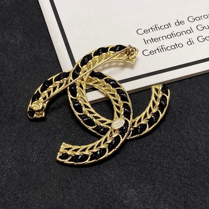 Chanel Leather Gold 18K Gold Brooch product image 2, provided for visual reference and product detail review