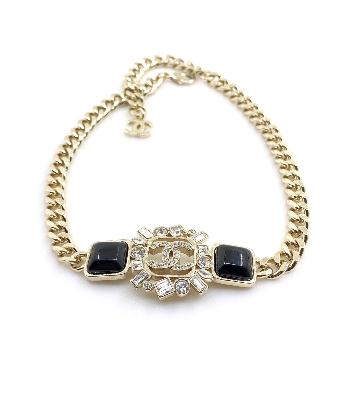 Chanel Black Crystals Chain 18K Gold Necklace product image 7, provided for visual reference and product detail review