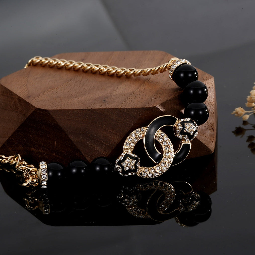 Chanel Black Pearls Diamonds 18K Gold Necklace product image 6, provided for visual reference and product detail review