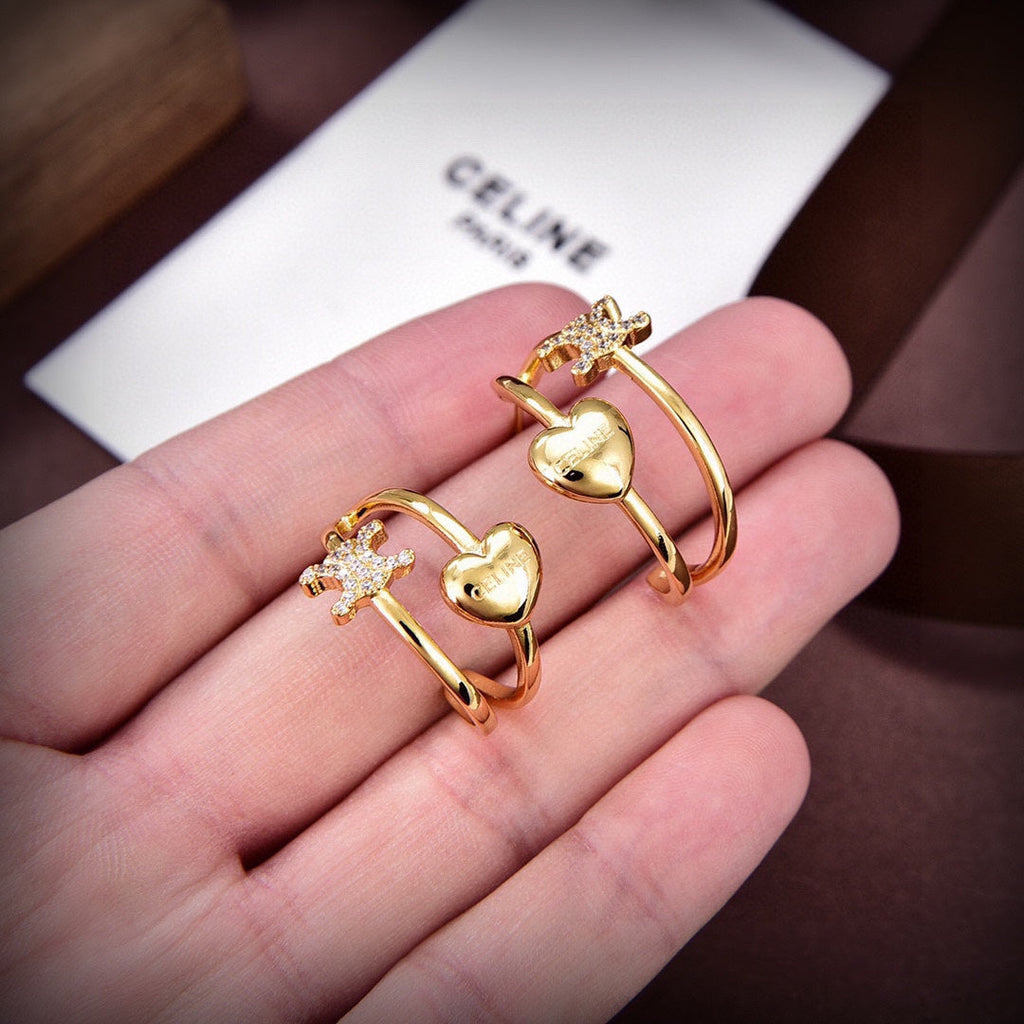 Celine Heart 18K Gold Earrings product image 6, provided for visual reference and product detail review