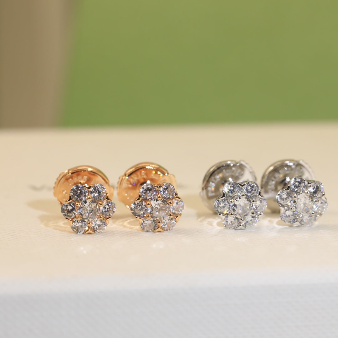 Flower Crystal 18K Gold Earrings product image 6, provided for visual reference and product detail review