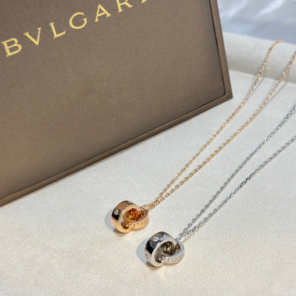 Bvlgari Two Rings 18K Gold Necklace product image 6, provided for visual reference and product detail review