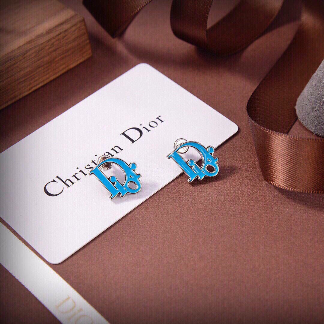 Dior Blue 18K Gold Earrings product image 6, provided for visual reference and product detail review