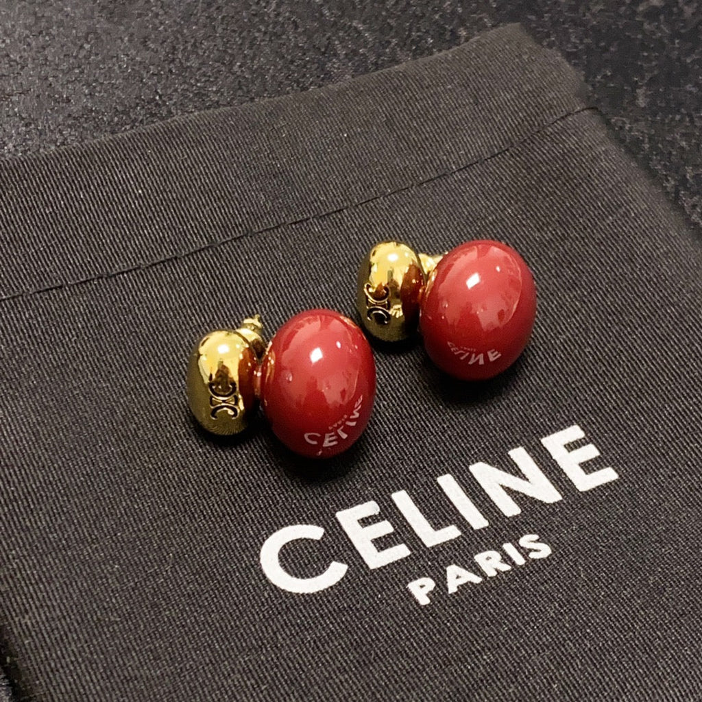 Celine Red 18K Gold Earrings product image 5, provided for visual reference and product detail review