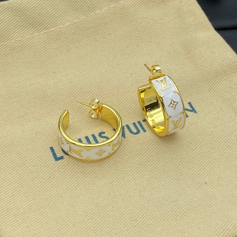 Louis Vuitton Nanogram Enamel 18K Gold Earrings product image 5, provided for visual reference and product detail review