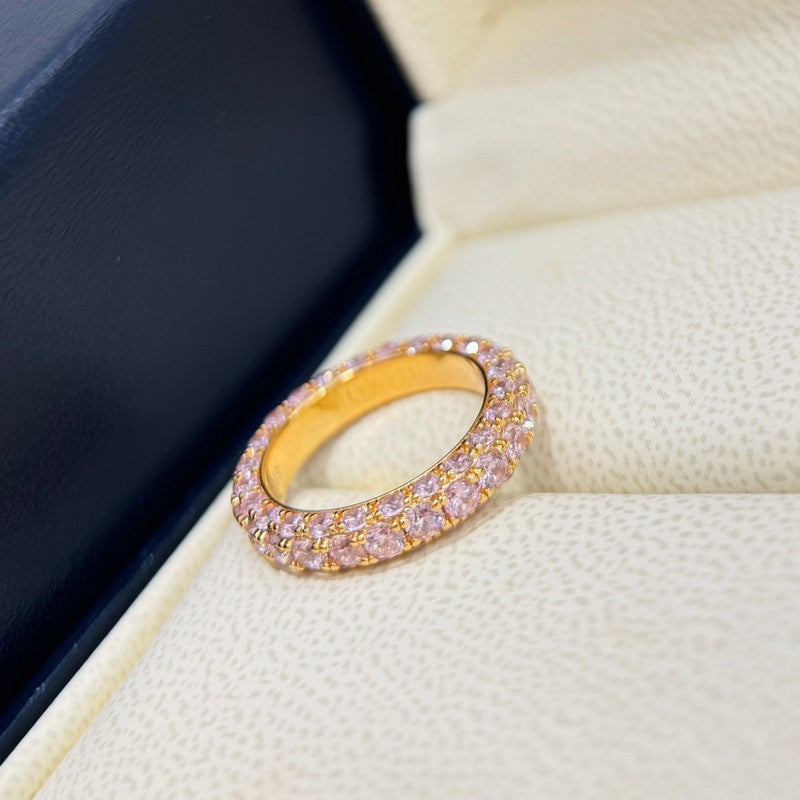 Tiffany Pink Crystal 18K Gold Ring product image 7, provided for visual reference and product detail review