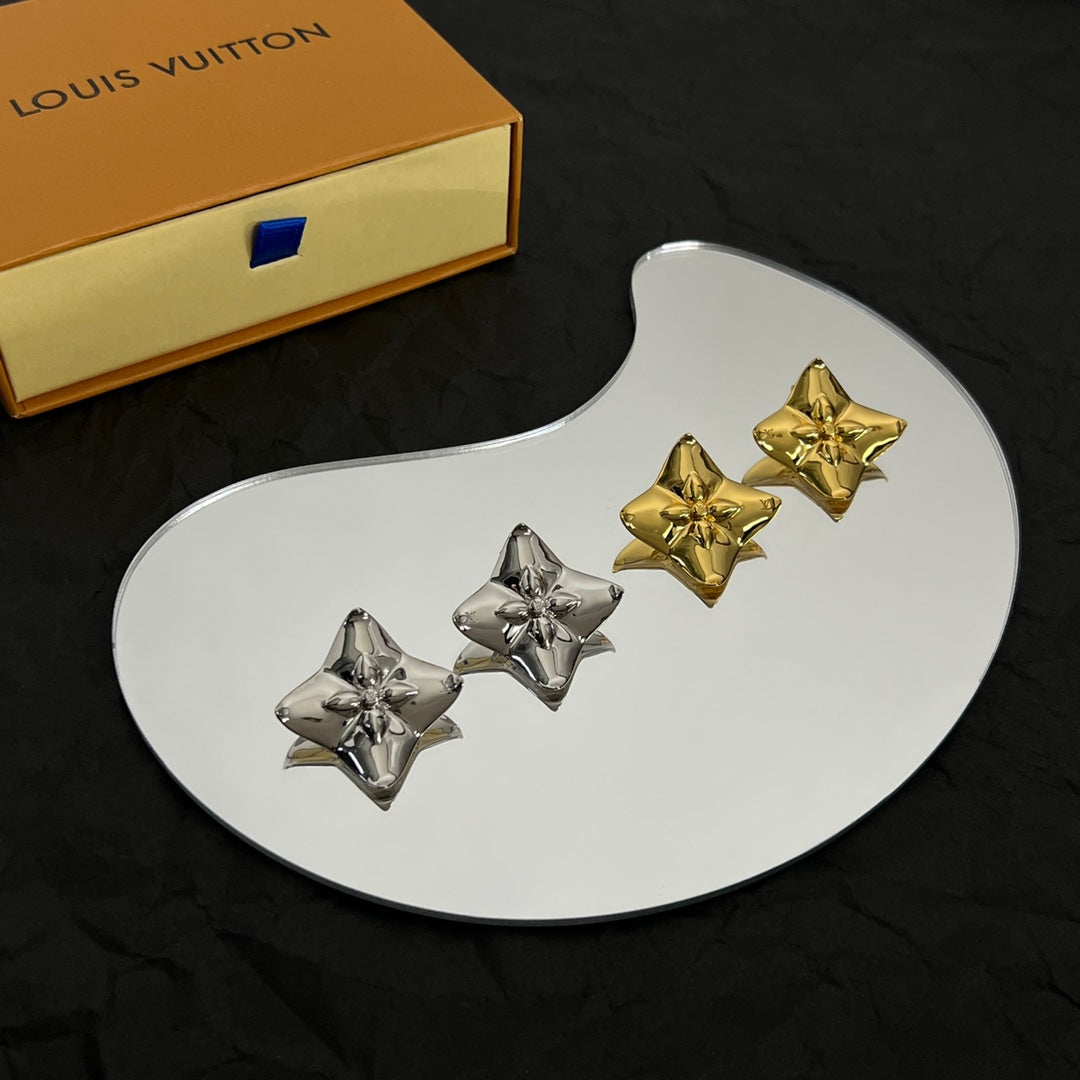 Louis Vuitton Futura 18K Gold Earrings product image 4, provided for visual reference and product detail review