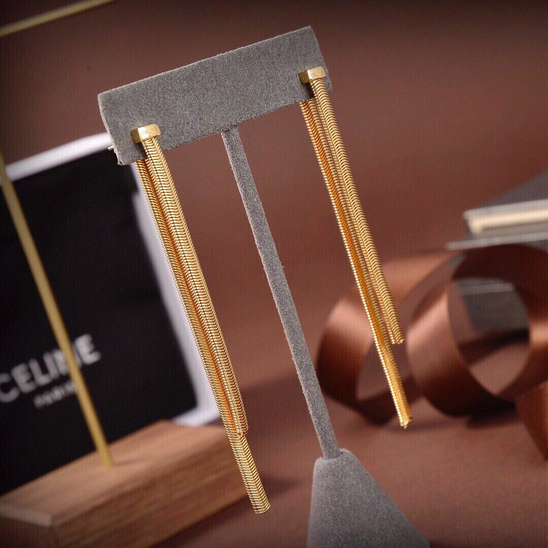 Celine Tassel 18K Gold Earrings product image 7, provided for visual reference and product detail review