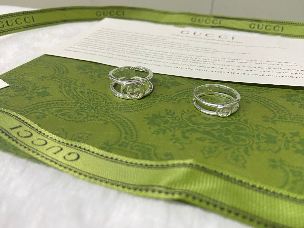 Double Gucci Interlocking Gucci Wide Open Ring product image 5, provided for visual reference and product detail review