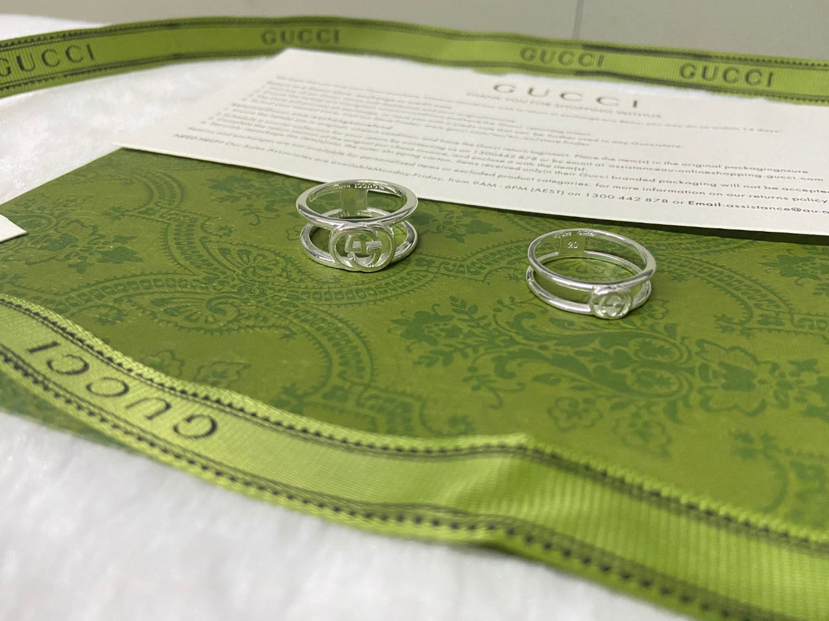 Double Gucci Interlocking Gucci Wide Open Ring product image 5, provided for visual reference and product detail review
