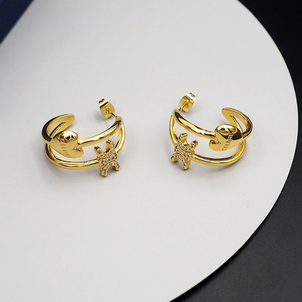 Celine Heart 18K Gold Earrings product image 6, provided for visual reference and product detail review