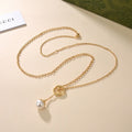 Gucci Double Blondie Pearl Drop 18K Gold Necklace product image 1, provided for visual reference and product detail review