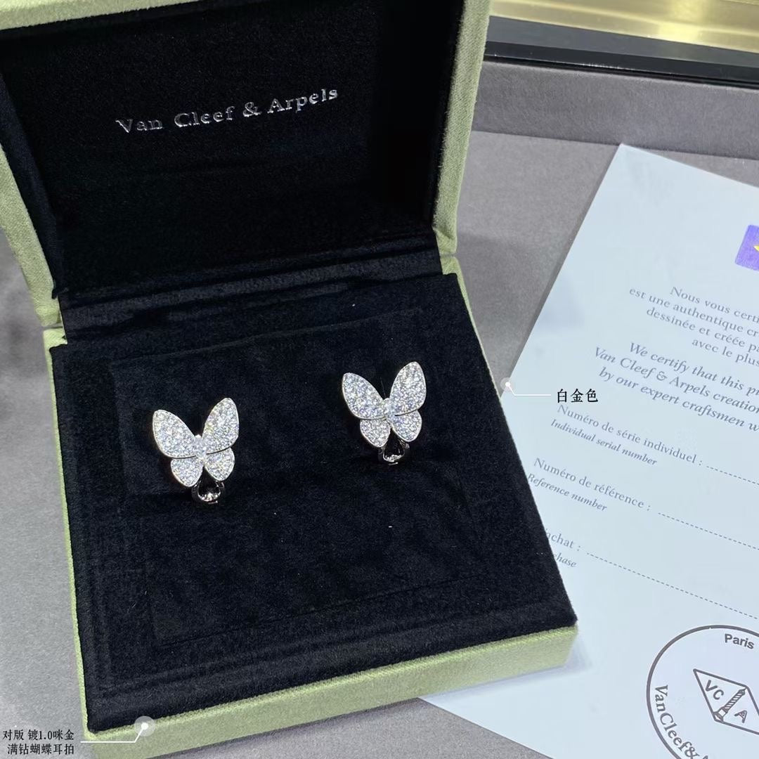 Two Butterfly Diamonds 18K Gold Earrings product image 8, provided for visual reference and product detail review