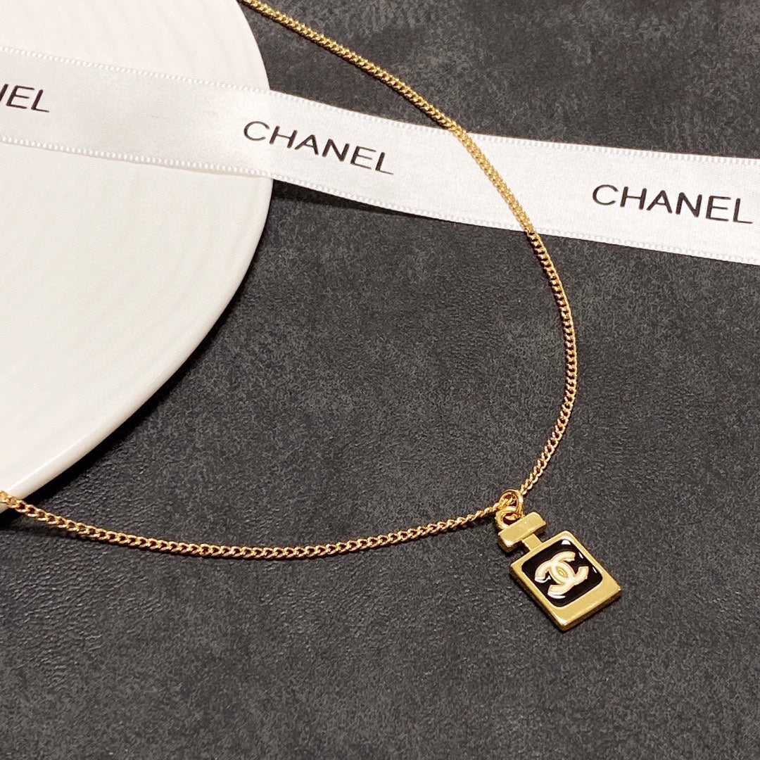Chanel Perfume Bottle 18K Gold Necklace product image 3, provided for visual reference and product detail review