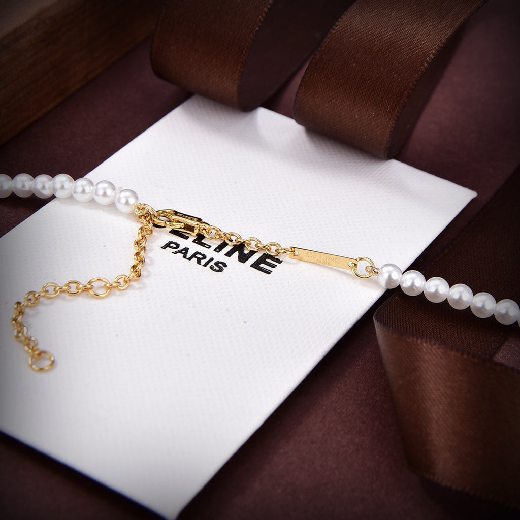 Celine Paris Pearl 18K Gold Necklace product image 6, provided for visual reference and product detail review