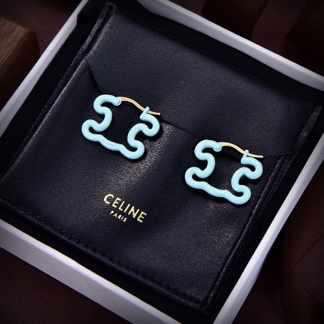 Celine Color Resin 18K Gold Earrings product image 5, provided for visual reference and product detail review