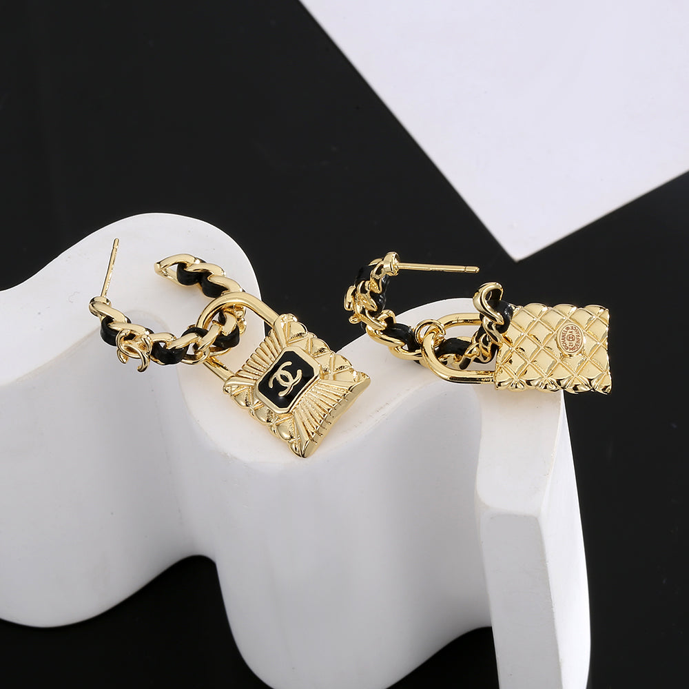 Chanel Lock 18K Gold Earrings product image 4, provided for visual reference and product detail review