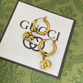 Gucci Double Hollow 18K Gold Earrings product image 1, provided for visual reference and product detail review