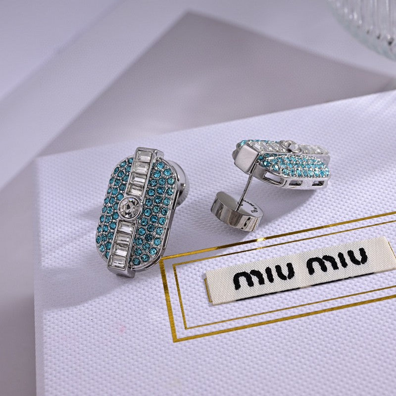 Miu Green Crystals 18K Gold Earrings product image 4, provided for visual reference and product detail review