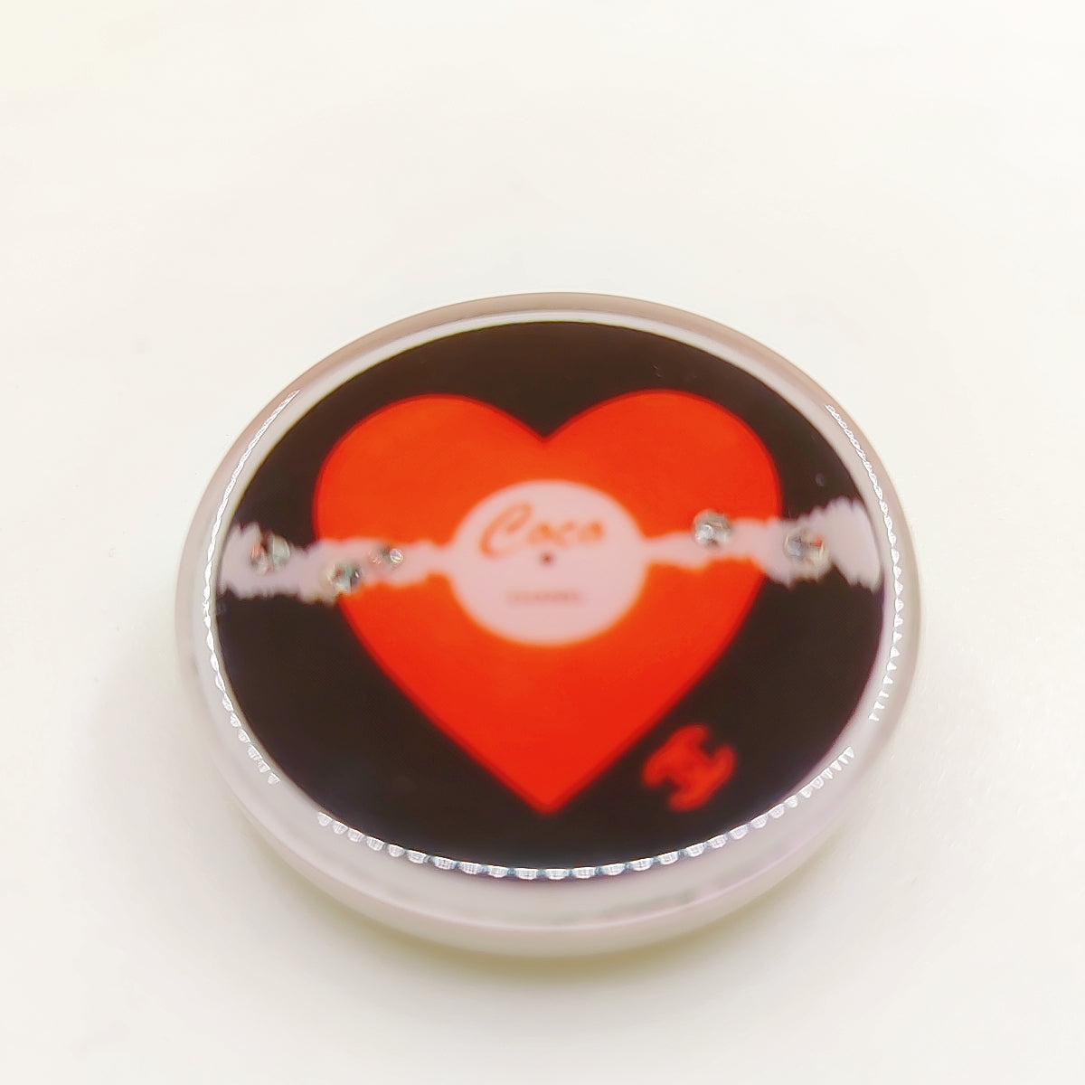 Chanel Red Heart Resin 18K Gold Brooch product image 6, provided for visual reference and product detail review