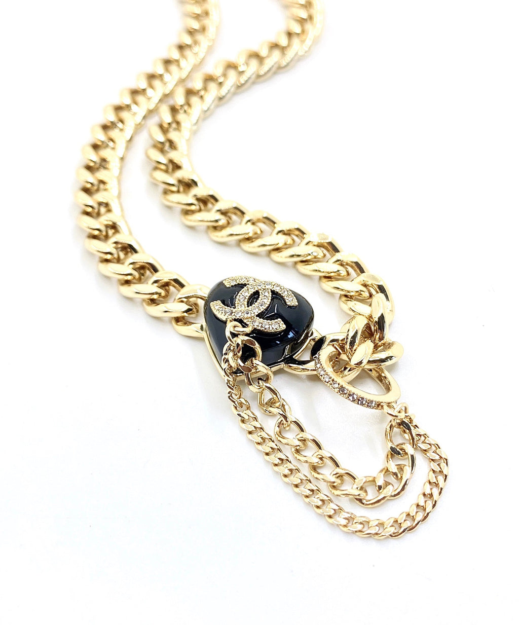 Chanel Black Choker 18K Gold Necklace product image 5, provided for visual reference and product detail review