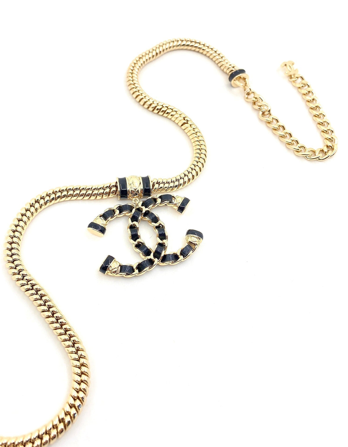 Chanel Leather Chain 18K Gold Necklace product image 6, provided for visual reference and product detail review