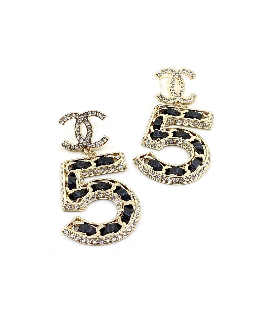 Chanel No. 5 Perfume 18K Gold Earrings product image 5, provided for visual reference and product detail review