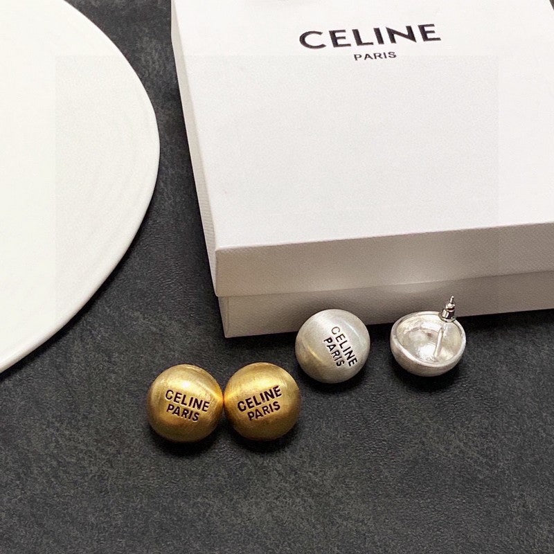Celine Round 18K Gold Earrings product image 6, provided for visual reference and product detail review